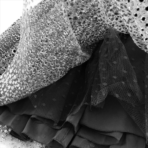 NWT RED Valentino sparkly tulle skirt party eu 44 / us M 8 gray - Picture 7 of 13